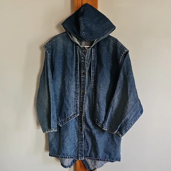 Classic Blue Denim Hooded Jacket - Picture 1 of 10